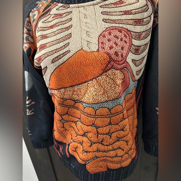 Women's Black Anatomical Print Light-weight Sweatshirt - Size M - Picture 2 of 11